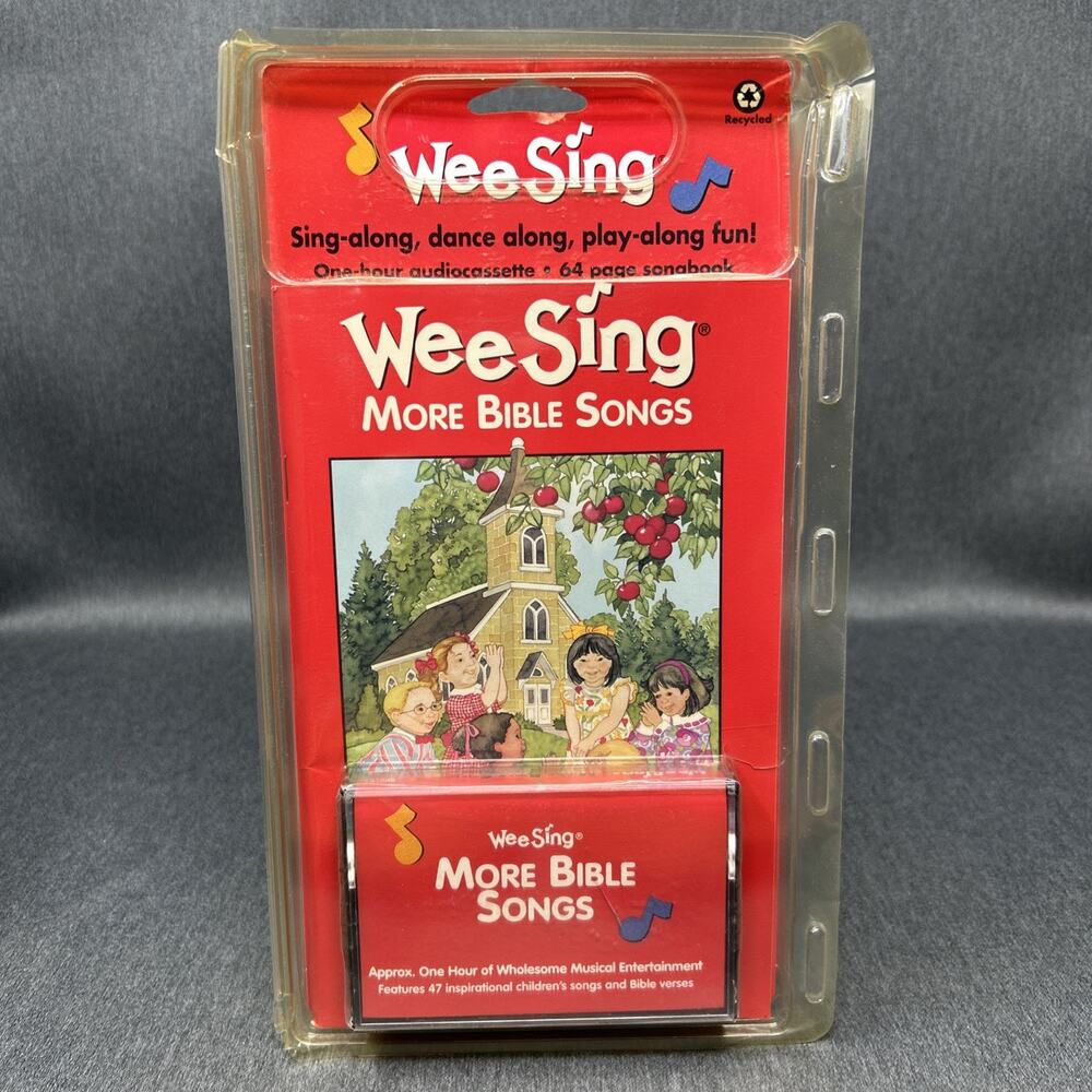 Vintage 1995 Wee Sing More Bible Songs Cassette Tape and Book Set SEALED READ